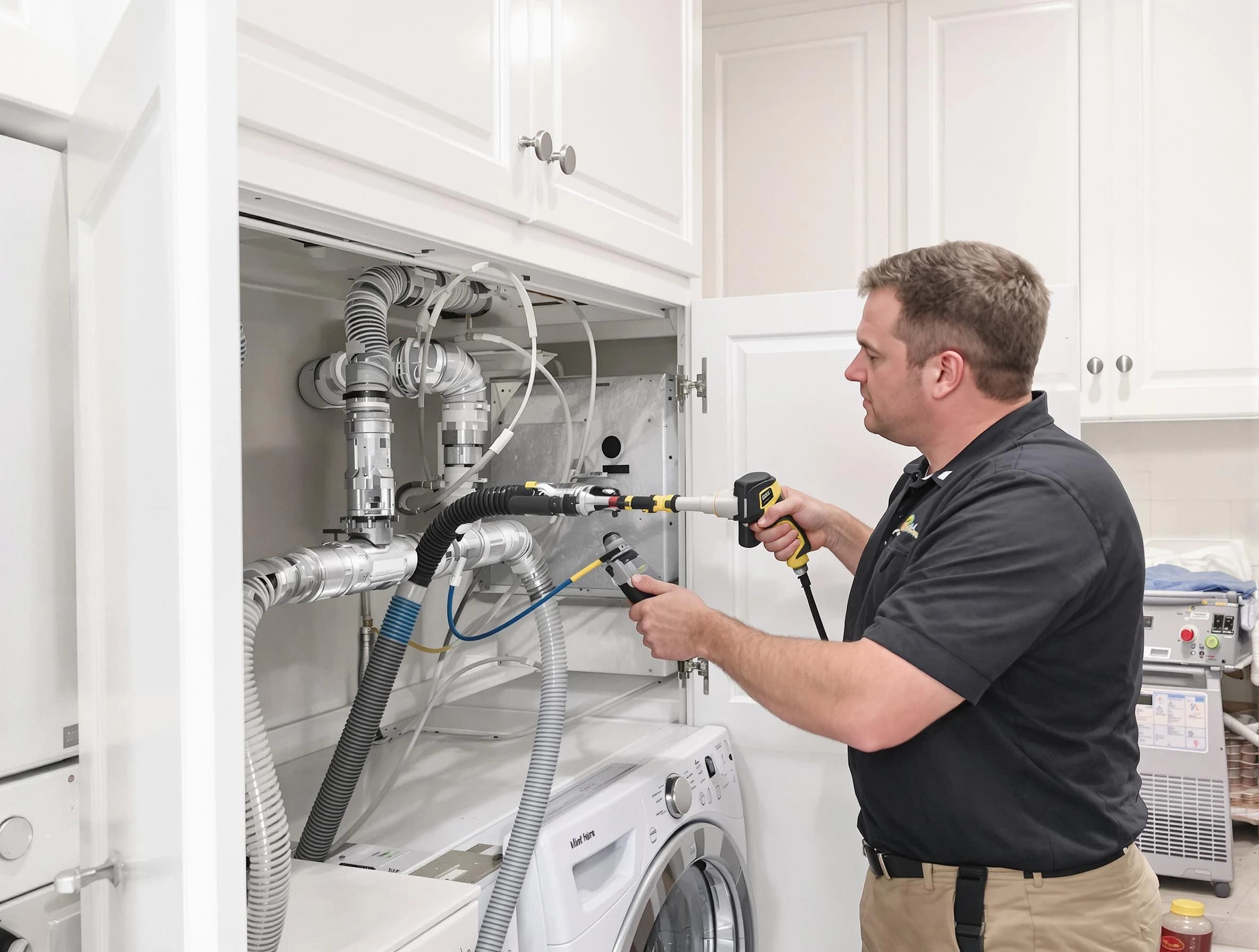 The Village Dryer Vent Cleaning professional removing severe blockage from a clogged dryer vent in The Village