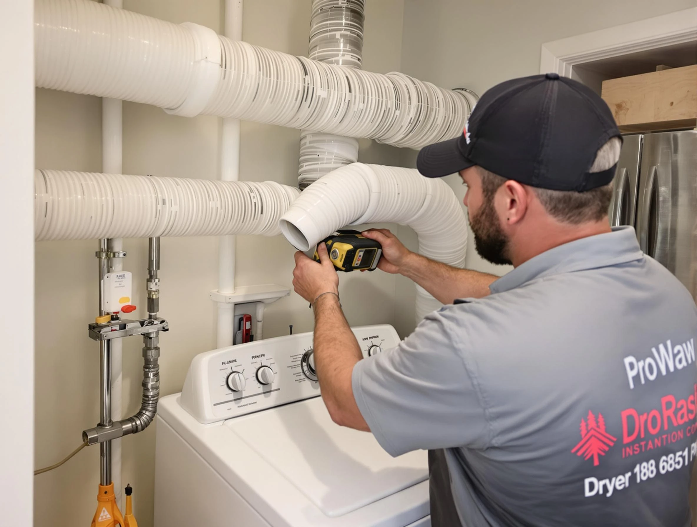 Professional dryer vent hose installation by The Village Dryer Vent Cleaning in The Village