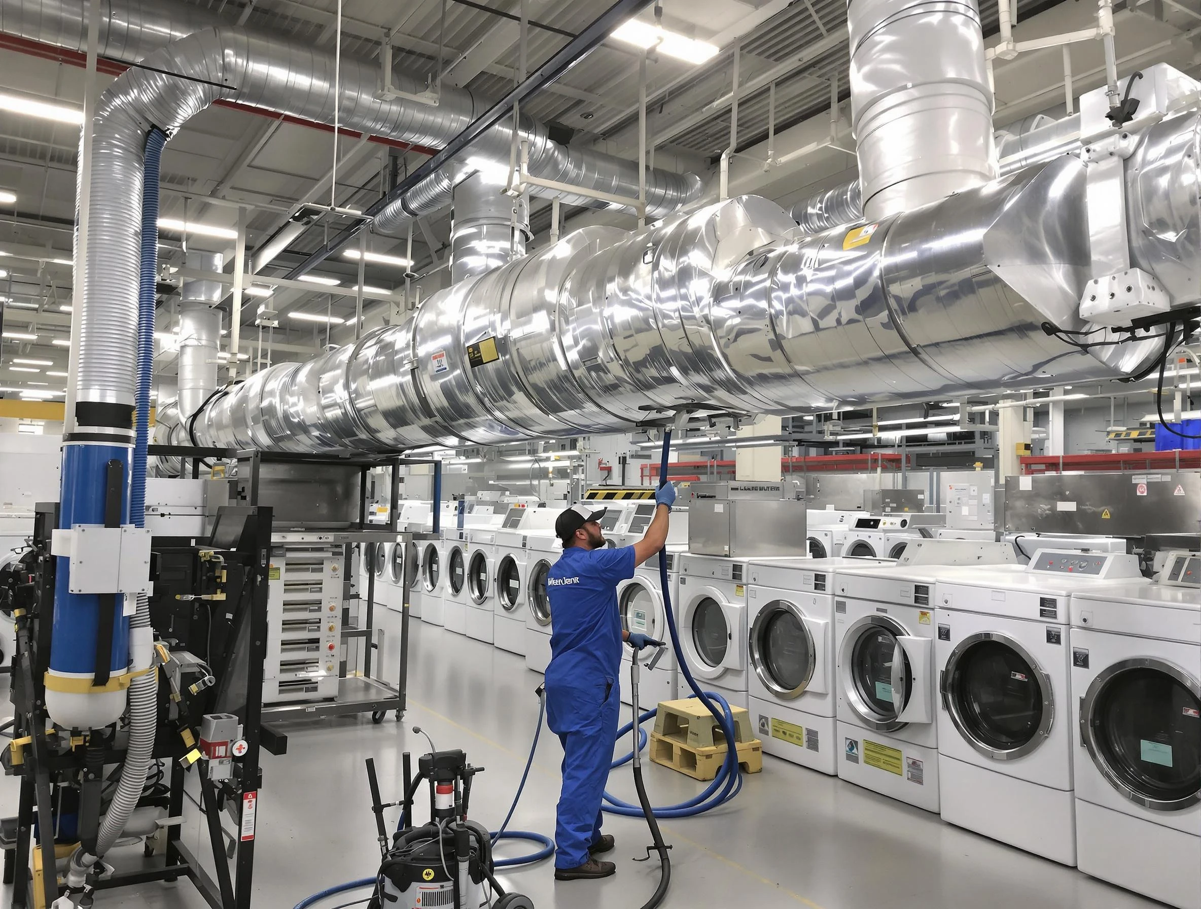 The Village Dryer Vent Cleaning team performing heavy-duty industrial dryer vent cleaning in The Village